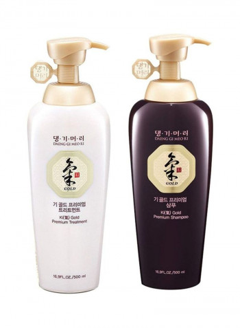 2-Piece Ki Gold Premium Shampoo And Treatment Set 500ml