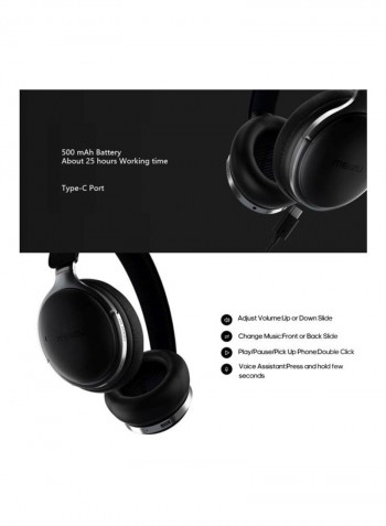HD60 Wireless Over Ear Headphones With Mic Black