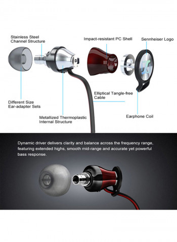 Wired In-ear Headphone With Mic Black/Red