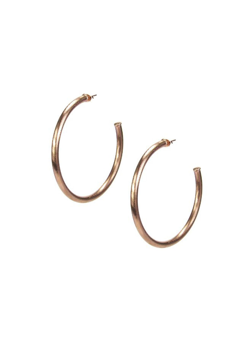 18 Karat Gold-Plated Tubular Hoop Earrings