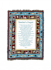 Cotton Throw Blanket Blue/Brown/White 72x54inch