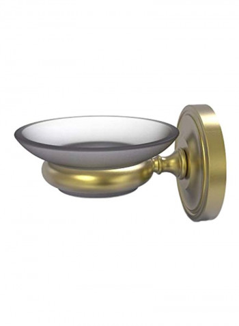Prestige Regal Collection Wall Mounted Soap Dish Satin Brass/Clear 3x4.5x2.5inch