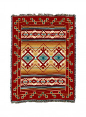 Printed Throw Blanket Polyester Red/Black/Yellow 72x54inch
