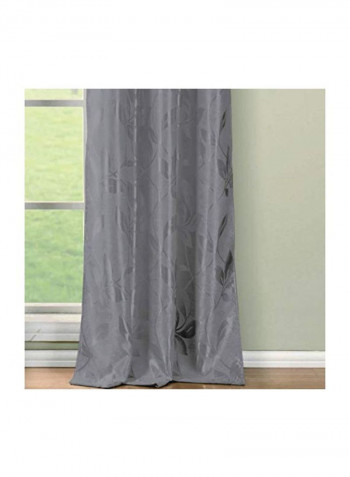 2-Piece Blair Metallic Floral Panel Drapes Grey 36x84inch