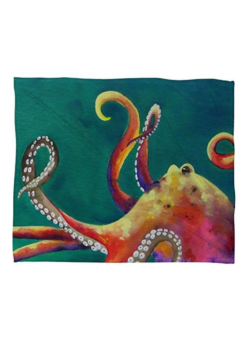 Octopus Printed Printed Throw Blanket Blue/Pink 60x50inch