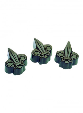 3-Piece Polycarbonate Fleurs De Lys Mold Green 1.33x1.25x0.75inch