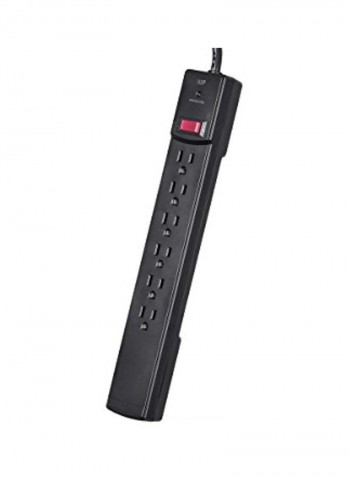 6-Outlet Surge Protector Power Strip Black 14x4.3x2inch