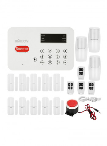 Security Alarm System White/Black/Red