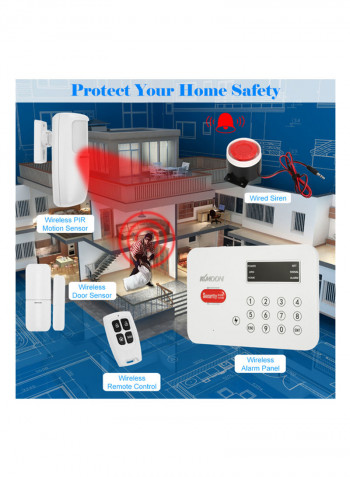 Security Alarm System White/Black/Red