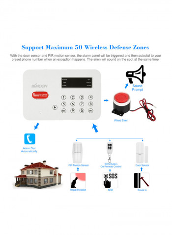 Security Alarm System White/Black/Red
