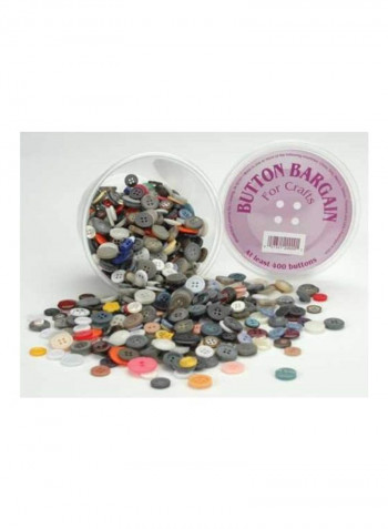 Button Bargain For Craft Grey/White/Yellow