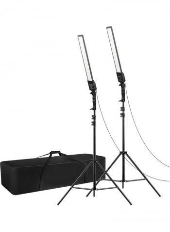 Professional Photography Studio LED Lighting Kit Black