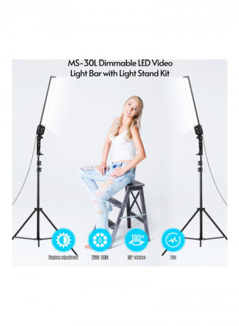 Professional Photography Studio LED Lighting Kit Black