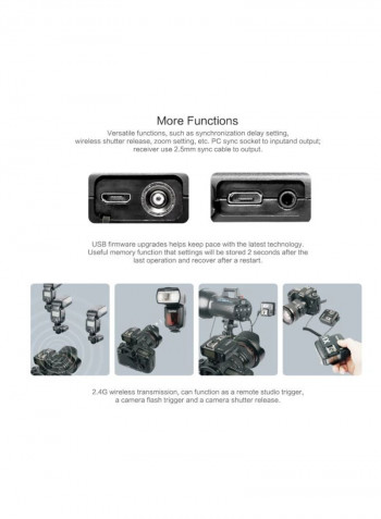 TTL Wireless Flash Trigger For Nikon DSLR Cameras Black