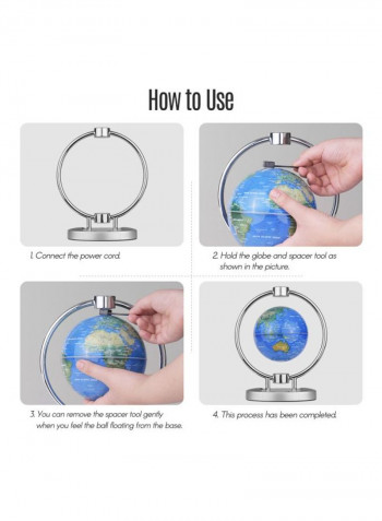 Magnetic Leviation Floating Globe أزرق / فضي