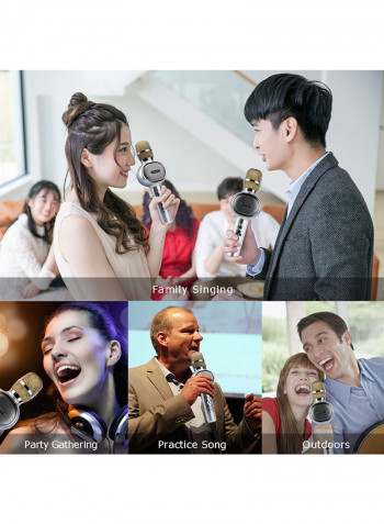 Bluetooth Karaoke Microphone With USB And Speaker MM-1 Silver