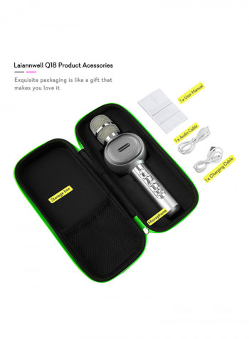Bluetooth Karaoke Microphone With USB And Speaker MM-1 Silver