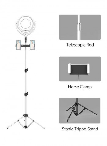 LED Fill Ring Light Kit Set for Photography with Mirror White/Black