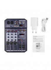 Portable 4-Channel Sound Card Mixing Console VM1006 Grey/White