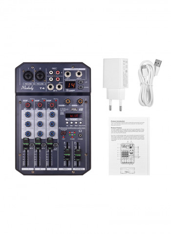 Portable 4-Channel Sound Card Mixing Console VM1006 Grey/White
