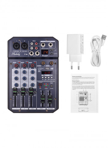 Portable 4-Channel Sound Card Mixing Console VM1007 Grey/White