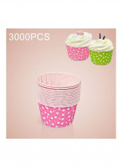 3000-Piece Dot Pattern Round Lamination Cake Baking Cup Multicolour