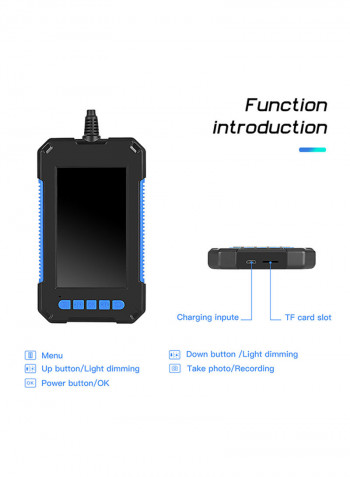 P40 Portable Handheld Industrial Endoscope Borescope Inspection Camera IP67 Waterproof 5.5mm Lens BuiltIn 6 Pieces Of Adjustable LEDs With 4.3 Inch High-definition 1080P Display Screen 21.5 x 12.5 x 6.5cm Blue