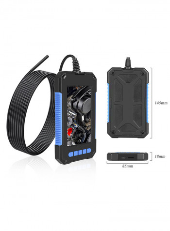 P40 Portable Handheld Industrial Endoscope Borescope Inspection Camera IP67 Waterproof 5.5mm Lens BuiltIn 6 Pieces Of Adjustable LEDs With 4.3 Inch High-definition 1080P Display Screen 21.5 x 12.5 x 6.5cm Blue