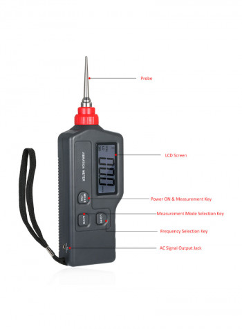 Portable Digital Vibration Meter With LCD Screen Black 183 x 67 x 30millimeter