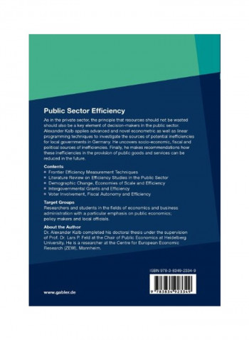 Public Sector Efficiency 2010 Paperback
