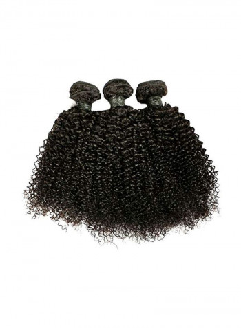 3-Piece Brazilian Kinkys Curly Hair Extension Bundles Natural Black 14inch