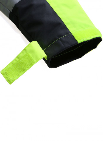 Waterproof Reflective Safety Rain Jacket With Detachable Down Hood Fluorescent yellow 2XL