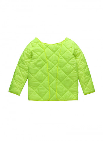 Waterproof Reflective Safety Rain Jacket With Detachable Down Hood Fluorescent yellow 2XL