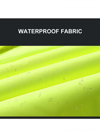 Waterproof Reflective Safety Rain Jacket With Detachable Down Hood Fluorescent yellow L