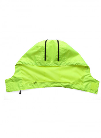 Waterproof Reflective Safety Rain Jacket With Detachable Down Hood Fluorescent yellow L