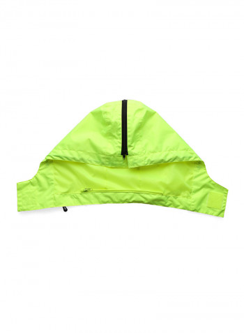 Waterproof Reflective Safety Rain Jacket With Detachable Down Hood Fluorescent yellow L