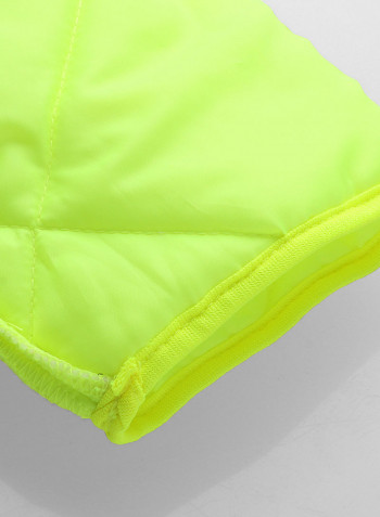 Waterproof Reflective Safety Rain Jacket With Detachable Down Hood Fluorescent yellow XL
