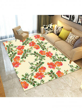 Floral Print Anti-Skidding Rug Multicolour 140 x 200cm