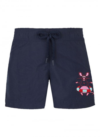 Gaya The Year Of The Rat Motif Printed Swim Shorts Blue/Pink/Red