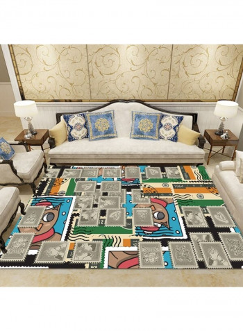 Classic Print Living Room Durable Simple Rug Multicolour 140x200cm