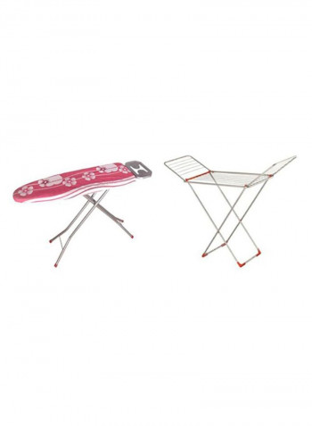 Foldable Ironing Table With Laundry Dryer Rack Multicolour