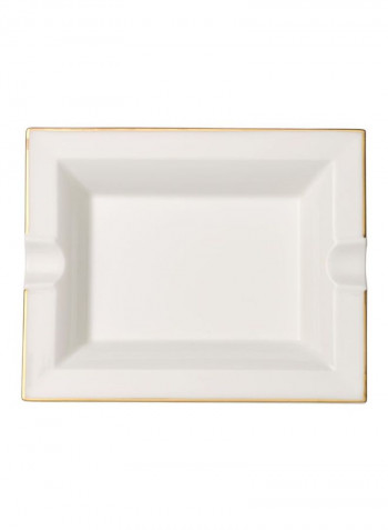 Anmut Porcelain Ashtray White/Gold 17x21centimeter