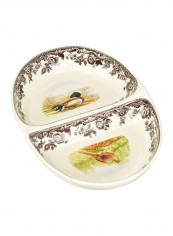 Pheasant And Mallard Divided Dish Bowl Beige/brown