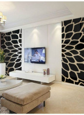 1-Piece Modern Acrylic Living Room Wall Mirror Sticker Black 60x90cm
