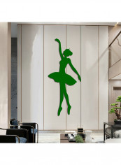Simple Elegant Ballet Dancer Design Acrylic Wall Sticker Green