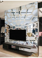 1-Piece Modern Acrylic Living Room Wall Mirror Sticker Silver 60x90cm