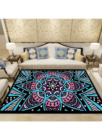 Retro Style Geometry Wear-Resistant Floor Mat Multicolour 140x200cm