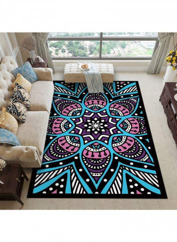 Retro Style Geometry Wear-Resistant Floor Mat Multicolour 140x200cm