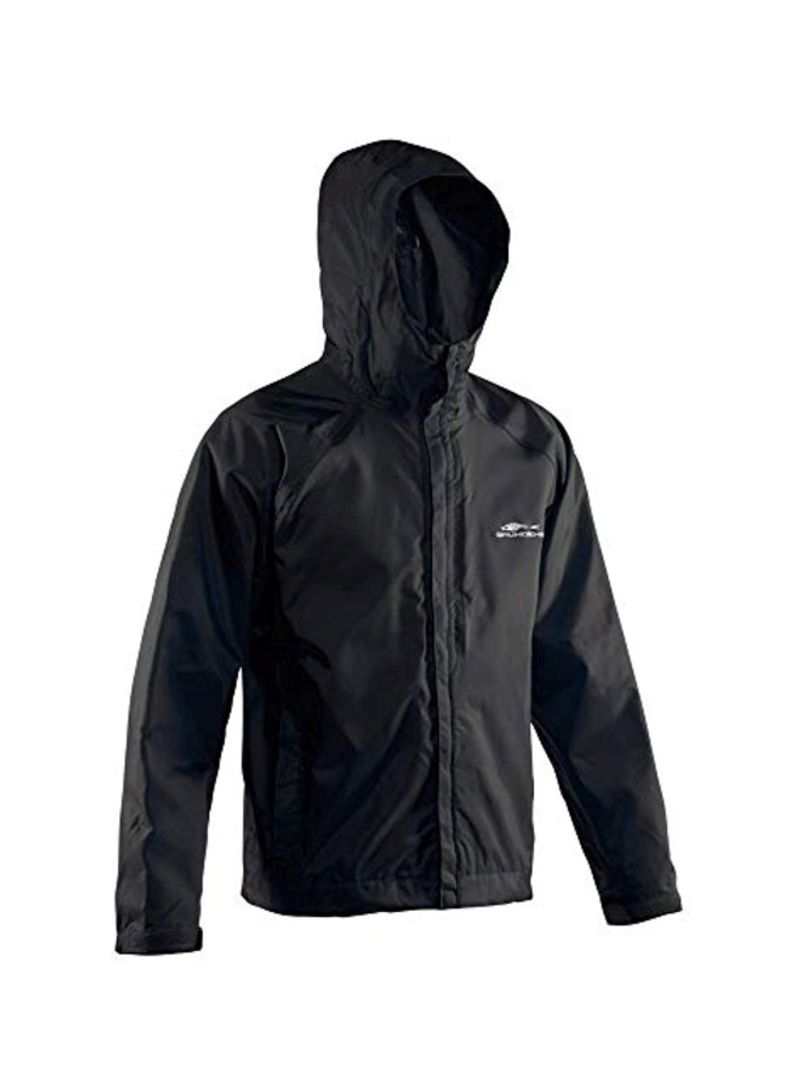 Waterproof Hooded Fishing Jacket Black XL