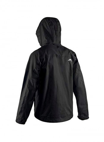 Waterproof Hooded Fishing Jacket Black XL